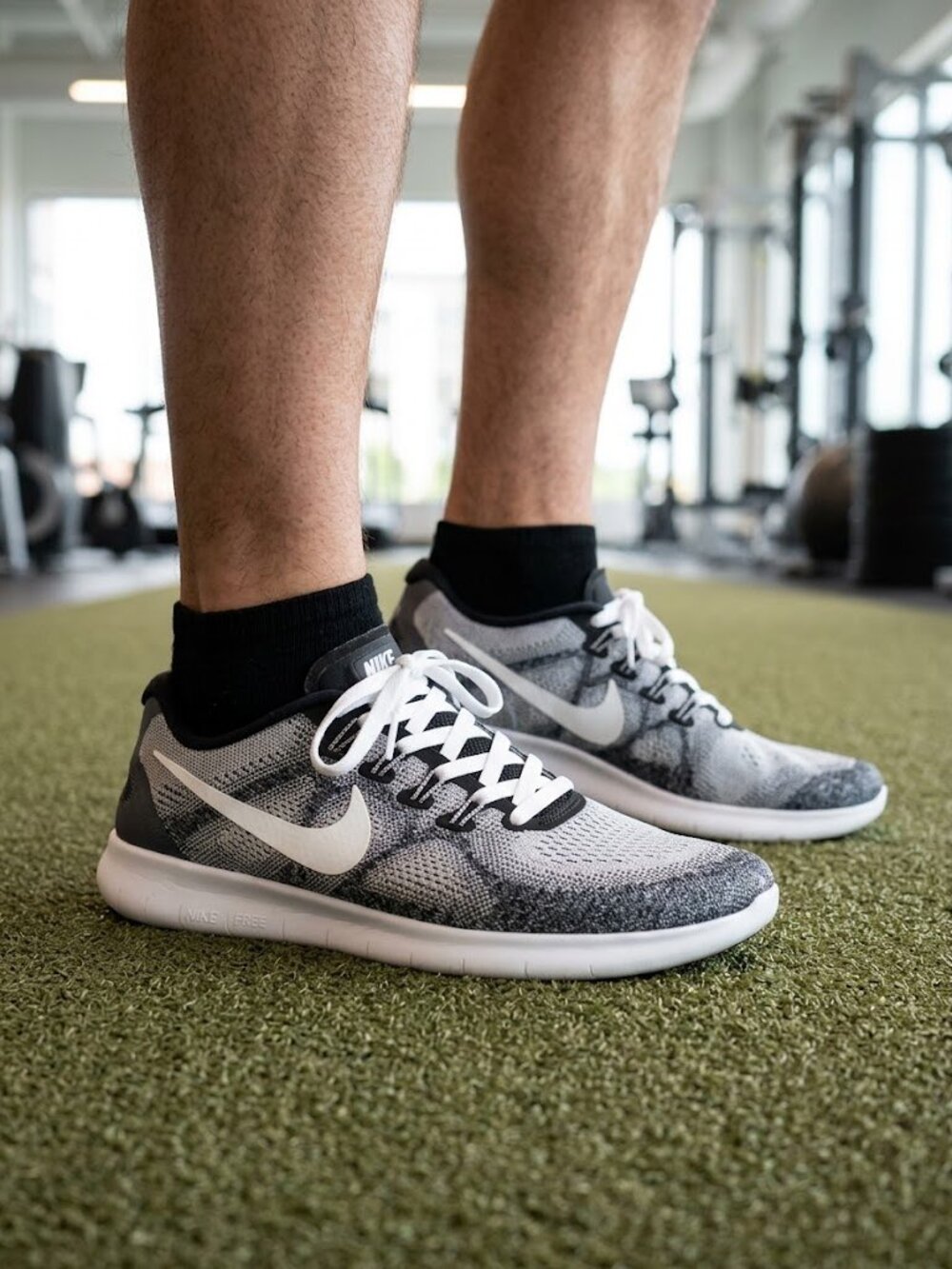 Nike Free RN 2017 Wolf Grey Black Knit Running Shoes Men's Size 10